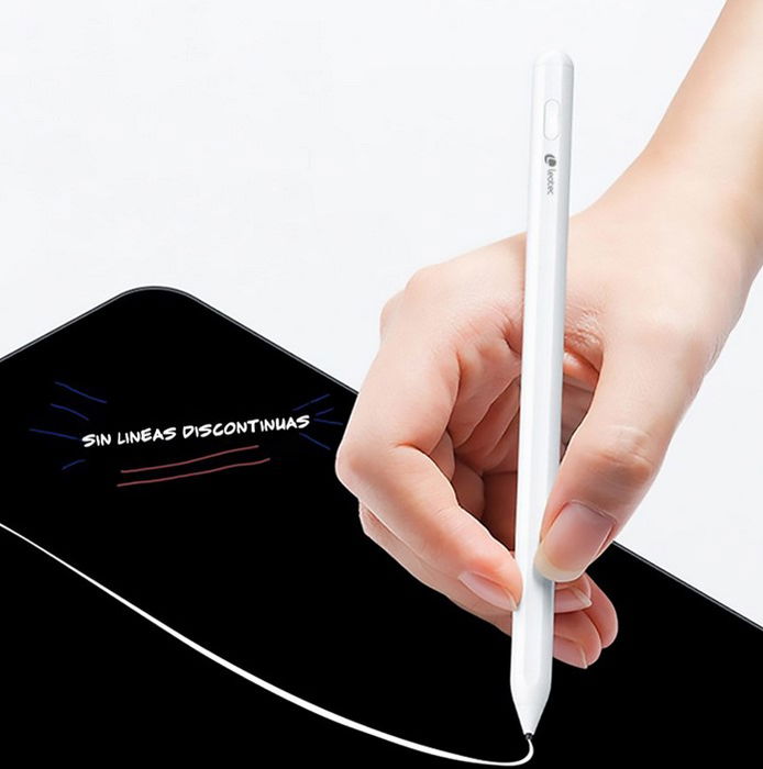 Leotec Lestp01 W Stylus ePen - Lápiz Digital con Batería 140mAh, 12-18h Autonomía, Compatible iOS/Android/Windows, Incluye Punta de Repuesto y Cable de Carga USB