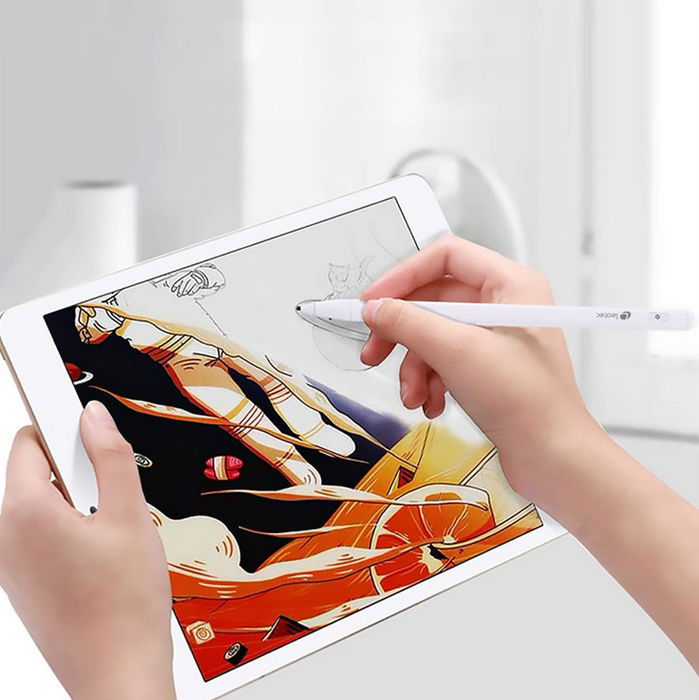 Leotec Lestp01 W Stylus ePen - Lápiz Digital con Batería 140mAh, 12-18h Autonomía, Compatible iOS/Android/Windows, Incluye Punta de Repuesto y Cable de Carga USB