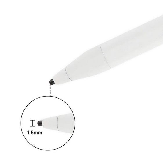 Leotec Lestp01 W Stylus ePen - Lápiz Digital con Batería 140mAh, 12-18h Autonomía, Compatible iOS/Android/Windows, Incluye Punta de Repuesto y Cable de Carga USB