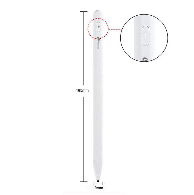 Leotec Lestp01 W Stylus ePen - Lápiz Digital con Batería 140mAh, 12-18h Autonomía, Compatible iOS/Android/Windows, Incluye Punta de Repuesto y Cable de Carga USB