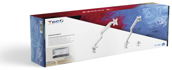 TOOQ Soporte de Mesa para Monitor DB4032TNR-W 17''-32'', Blanco TOOQ Soporte de Mesa para Monitor DB4032TNR-W 17''-32'', Blanco