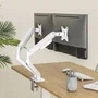 Tooq Soporte de Mesa para 2 Monitores DB4132TNR-W Giratorio Inclinable hasta 9kg Blanco