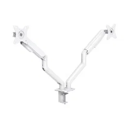 Tooq Soporte de Mesa para 2 Monitores DB4132TNR-W Giratorio Inclinable hasta 9kg Blanco