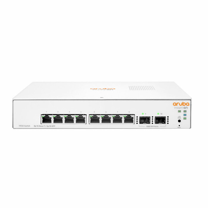 HP Enterprise Aruba Instant On 1930 Switch Gestionado L2+, 8 Puertos Gigabit Ethernet + 2 Slots SFP, 20 Gb/s, Calidad de Servicio (QoS), VLAN, Rack 1U