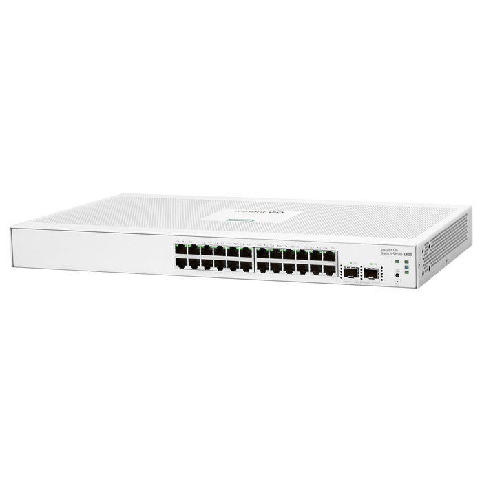 Hewlett Packard Enterprise Switch HPE Aruba Instant On 1830 24G 24 Puertos Gigabit + 2 SFP Gestionado L2, Rack 1U
