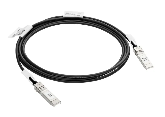 HPE Aruba Networking Cable DAC 10G SFP+ to SFP+, 3m, Cobre Directo, Conectores Macho, Color Negro/Plata, para Fibra Óptica e InfiniBand