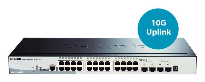 D-Link DGS-1510-28P/E Switch Gestionado L3, 24 Puertos Gigabit PoE (193W), 2x SFP+, Apilable, Rack 1U, Capa 3 D-Link DGS-1510-28P/E Switch Gestionado L3, 24 Puertos Gigabit PoE (193W), 2x SFP+, Apilable, Rack 1U, Capa 3