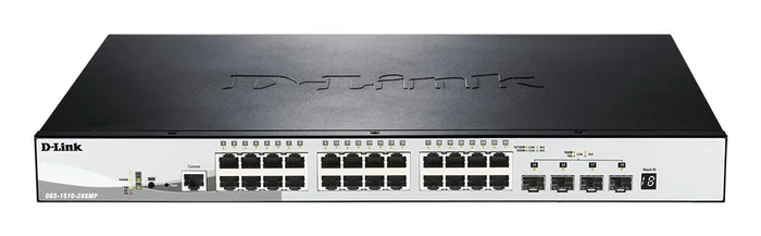 D-Link DGS-1510-28XMP Switch Smart Managed 24 Puertos PoE+ y 4 SFP+ 10G D-Link DGS-1510-28XMP Switch Smart Managed 24 Puertos PoE+ y 4 SFP+ 10G