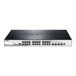 D-Link DGS-1510-28XMP Switch Gestionado L2/L3 28 Puertos con 24 PoE+ Gigabit y 4 SFP+, Apilable, Montaje en Rack