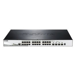 D-Link DGS-1510-28XMP Conmutador Gigabit Gestionado 24 Puertos PoE+ (30W) + 4 SFP+, Apilable, L2/L3, 10G, 370W Total
