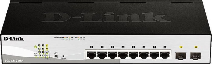 D-Link DGS-1210-08P/E Switch Gestionado 8 Puertos Gigabit PoE con 2 SFP