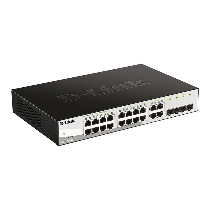 D-Link DGS-1210-20/E Switch Gestionado L2 Gigabit 16 Puertos RJ-45 + 4 Combo SFP, Rack 1U