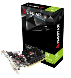 Biostar GeForce 210 Tarjeta Gráfica Low Profile, 1 GB GDDR3, 64 bits, PCI Express x16 2.0, Con HDMI, DVI y VGA, para Windows 7 y Vista