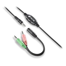 NGS MSX11PRO Auriculares con Micrófono, Jack 3.5mm, Negro, Supraurales, 40mm, 32 Ohm, 105 dB, 1.8m