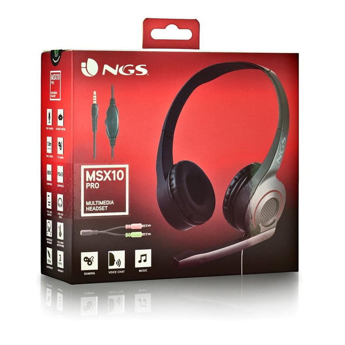 NGS MSX 11 PRO Auriculares de Diadema con Micrófono, Negro