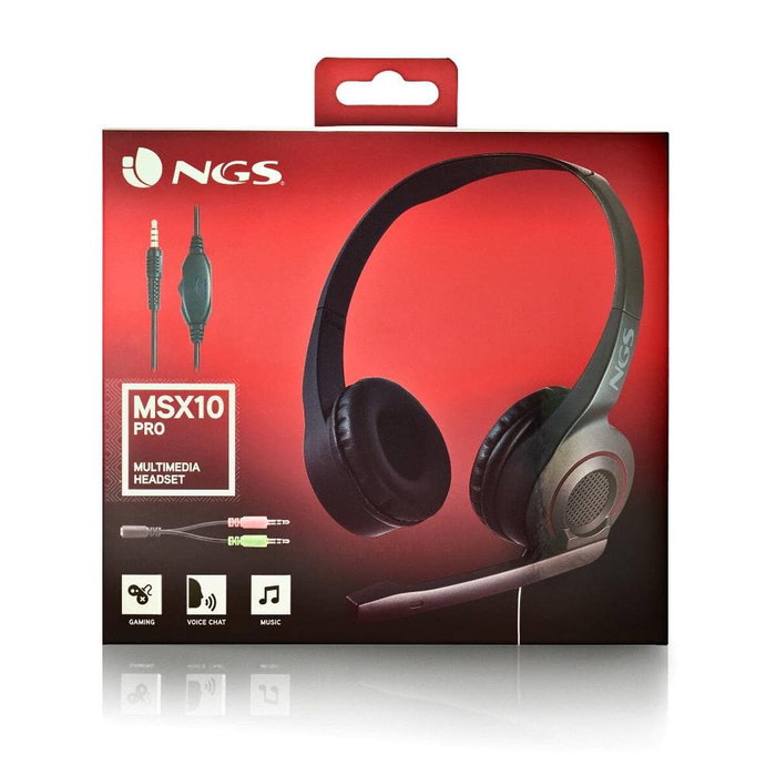 NGS MSX 11 PRO Auriculares de Diadema con Micrófono, Negro