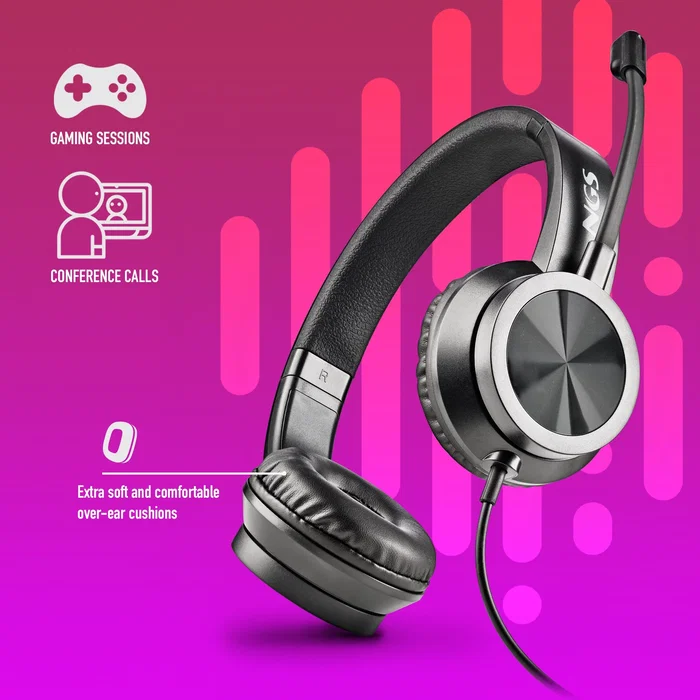 NGS MSX 11 PRO Auriculares Supraurales con Micrófono, Negro