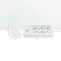 Nanocable 10.37.0013-W Regleta Sobremesa con 3 Tomas, 1 USB-C y 1 USB-A, 18W, LED con Interruptor, Protección Infantil, 1.5 m Cable, Aluminio/Blanco
