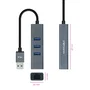 Nanocable 10.03.0407 Adaptador USB 3.0 a Ethernet Gigabit RJ45 + Hub 3 Puertos USB 3.0, Aluminio, Plug and Play, 10/100/1000 Mbps, Compatible Windows, Mac, Linux