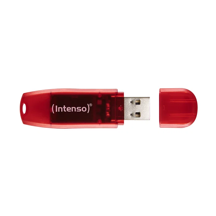 Intenso Pendrive Rainbow Line 128 GB USB 2.0, Tipo A, Velocidad Lectura 28 MB/s, Color Rojo Transparente Intenso Pendrive Rainbow Line 128 GB USB 2.0, Tipo A, Velocidad Lectura 28 MB/s, Color Rojo Transparente