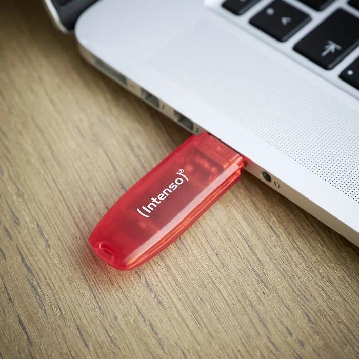 Intenso Pendrive Rainbow Line 128 GB USB 2.0, Tipo A, Velocidad Lectura 28 MB/s, Color Rojo Transparente Intenso Pendrive Rainbow Line 128 GB USB 2.0, Tipo A, Velocidad Lectura 28 MB/s, Color Rojo Transparente