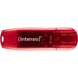 Intenso Rainbow Line 128 GB USB 2.0 Rojo, Transparente