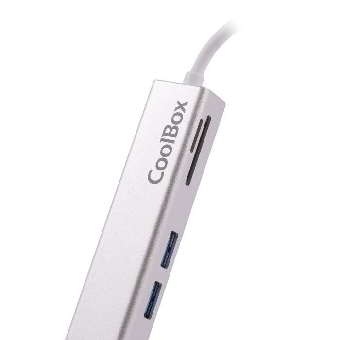 Coolbox Hub Coolbox Minidock USB Tipo C a HDMI, 2x USB 3.0, Lector Tarjetas SD/microSD - Adaptador USB-C para Portátiles, MacBook, Windows, Chromebook Coolbox Hub Coolbox Minidock USB Tipo C a HDMI, 2x USB 3.0, Lector Tarjetas SD/microSD - Adaptador USB-C para Portátiles, MacBook, Windows, Chromebook