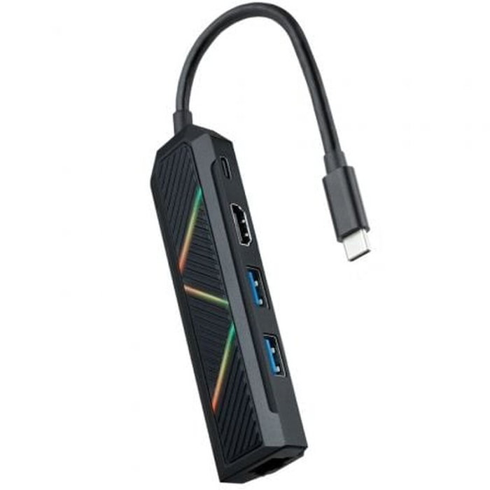Nanocable Hub USB-C 5 en 1 con 2x USB-A, USB-C PD, HDMI y RJ45, Negro Nanocable Hub USB-C 5 en 1 con 2x USB-A, USB-C PD, HDMI y RJ45, Negro