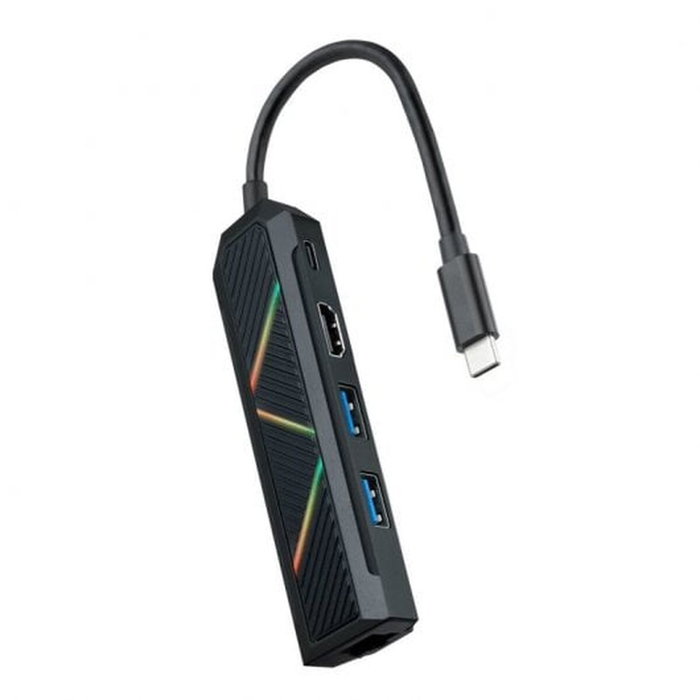 Nanocable Hub USB-C 5 en 1 con 2x USB-A, USB-C PD, HDMI y RJ45, Negro Nanocable Hub USB-C 5 en 1 con 2x USB-A, USB-C PD, HDMI y RJ45, Negro