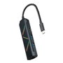 Nanocable Hub USB-C 5 en 1 con 2x USB-A, USB-C PD, HDMI y RJ45, Negro