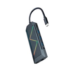 Nano Cable 10.16.0901 Docking USB Tipo-C 9 en 1: 3xUSB-A, USB-C PD, HDMI, RJ45, Lector SD/TF, Audio