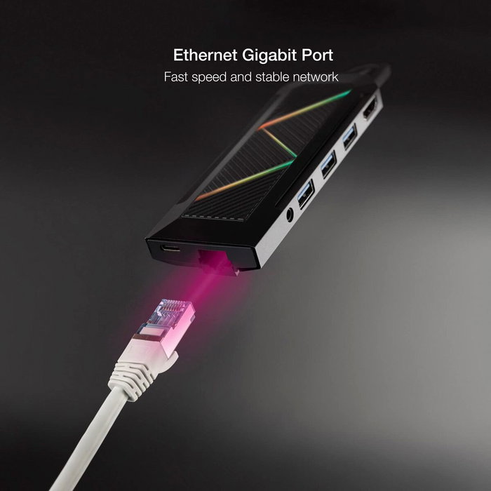 Nanocable Hub USB-C 9 en 1 10.16.0901 con HDMI 4K, RJ45 y Lectores de Tarjetas