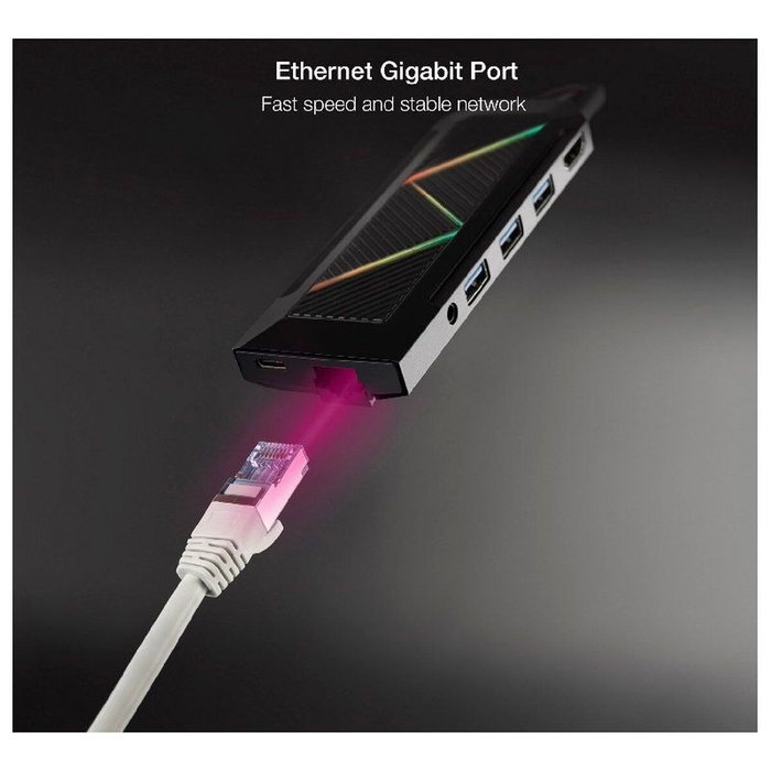 Nanocable Hub USB-C 9 en 1 10.16.0901 con HDMI 4K, RJ45 y Lectores de Tarjetas