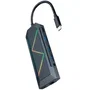 Nano Cable 10.16.0901 Docking USB Tipo-C 9 en 1: 3xUSB-A, USB-C PD, HDMI, RJ45, Lector SD/TF, Audio