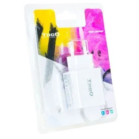 TooQ Cargador de Pared TQWC-2SC04WT 1xUSB Tipo-C 1xUSB 20W Carga Rápida PD QC3.0 Blanco