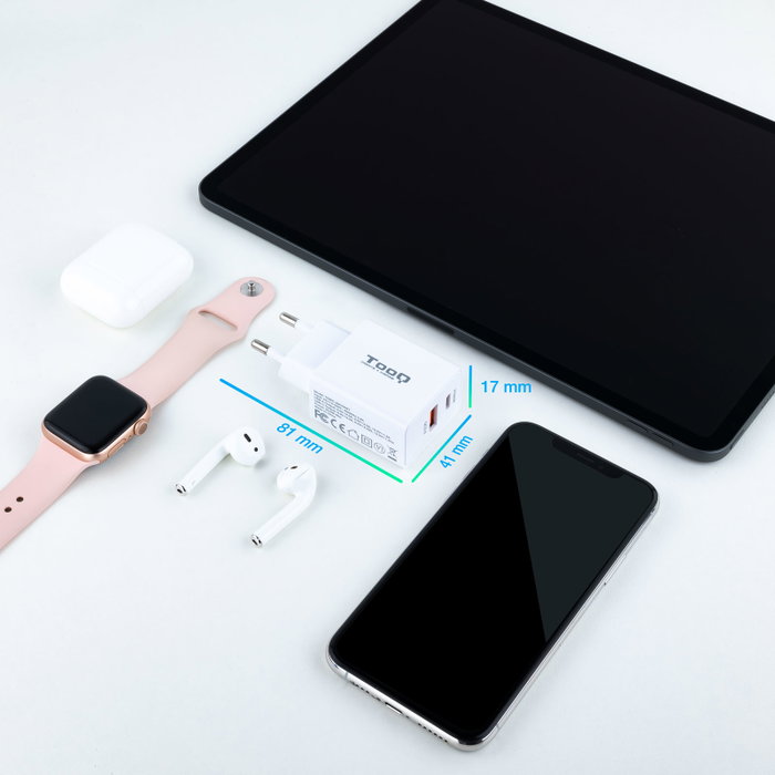 Tooq Cargador de Pared TQWC-2SC04WT 20W USB-C y USB-A Blanco Tooq Cargador de Pared TQWC-2SC04WT 20W USB-C y USB-A Blanco