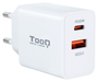 Tooq Cargador de Pared TQWC-2SC04WT 20W USB-C y USB-A Blanco