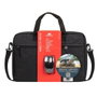 Rivacase Maletín para Portátil 15.6" + Ratón Inalámbrico 8038 Negro