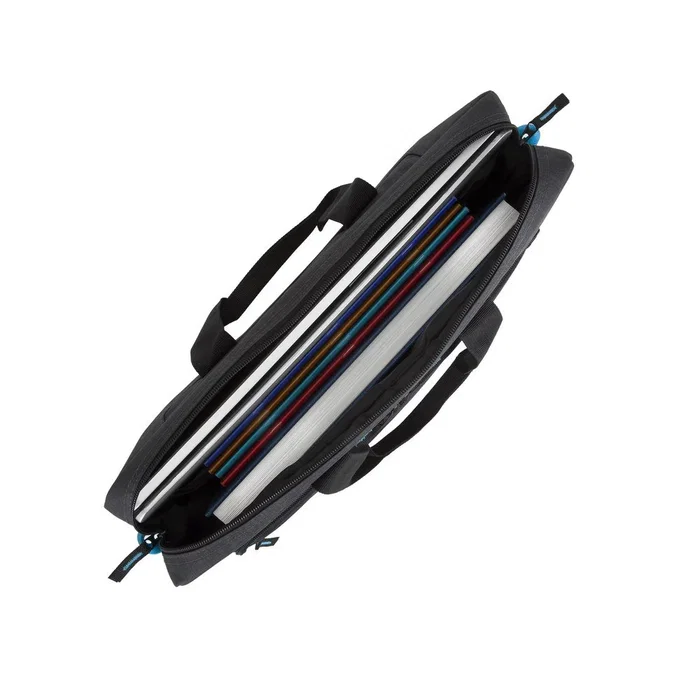 Rivacase Regent 8058 Bandolera para Portátil 43,9 cm (17.3") con Compartimento para Tablet, Negro y Cian