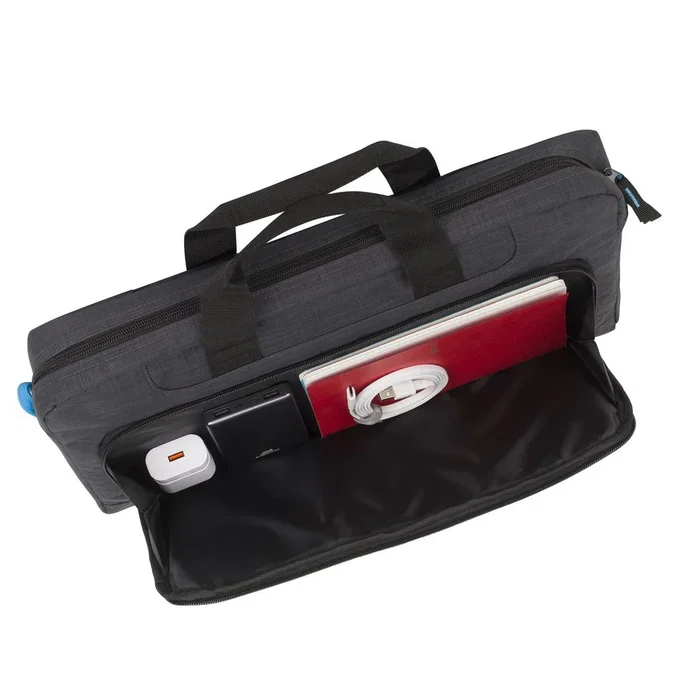 Rivacase Regent 8058 Bandolera para Portátil 43,9 cm (17.3") con Compartimento para Tablet, Negro y Cian
