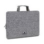Rivacase 7915 Funda para Portátil y Tablet Universal 15.6 Pulgadas (39.6 cm) Negro Gris con Asa de Transporte, Cremallera y Bolsillo Trasero - Resistente a Golpes, Agua y Polvo