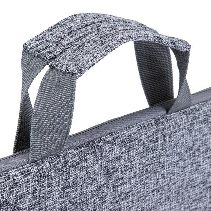 Rivacase 7915 Funda para Portátil y Tablet Universal 15.6 Pulgadas (39.6 cm) Negro Gris con Asa de Transporte, Cremallera y Bolsillo Trasero - Resistente a Golpes, Agua y Polvo