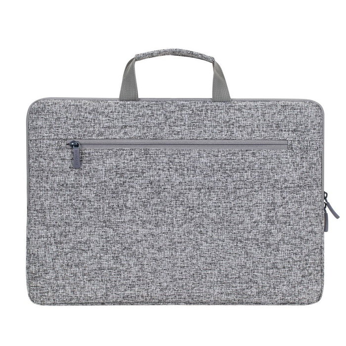 Rivacase 7915 Funda para Portátil y Tablet Universal 15.6 Pulgadas (39.6 cm) Negro Gris con Asa de Transporte, Cremallera y Bolsillo Trasero - Resistente a Golpes, Agua y Polvo