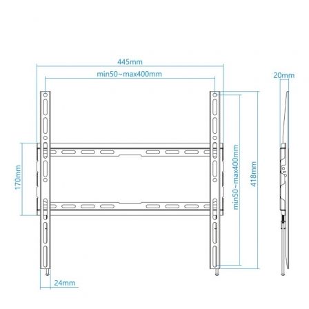 Tooq Soporte Pared TV Fijo LP1070F-B para Pantallas de 32-70" hasta 45kg Tooq Soporte Pared TV Fijo LP1070F-B para Pantallas de 32-70" hasta 45kg