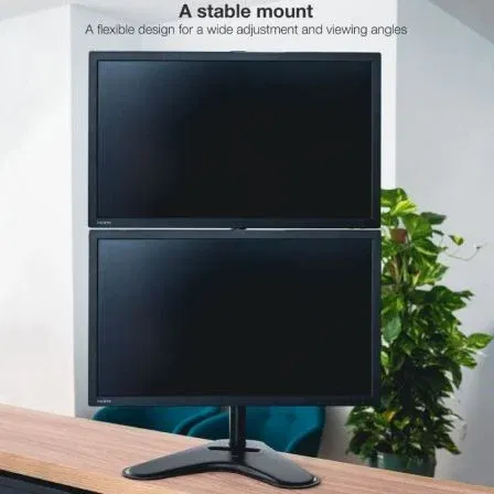 Tooq Soporte Sobremesa Doble Monitor DB1703TNV-B, Giratorio, Inclinable, para Pantallas 17'-32', hasta 9kg cada uno