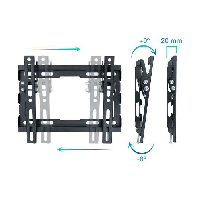 Tooq Soporte de Pared Inclinable LP1044T-B para TV de 23-43 pulgadas Tooq Soporte de Pared Inclinable LP1044T-B para TV de 23-43 pulgadas