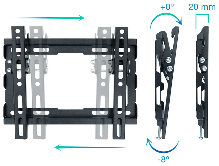 Tooq Soporte de Pared Inclinable LP1044T-B para TV de 23-43 pulgadas Tooq Soporte de Pared Inclinable LP1044T-B para TV de 23-43 pulgadas