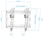 Tooq Soporte de Pared Inclinable LP1044T-B para TV de 23-43 pulgadas