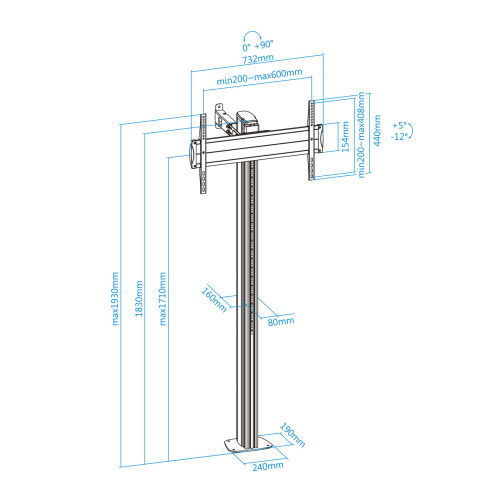 TooQ FS2270M-B Soporte de Suelo para TV de hasta 70" Plata TooQ FS2270M-B Soporte de Suelo para TV de hasta 70" Plata