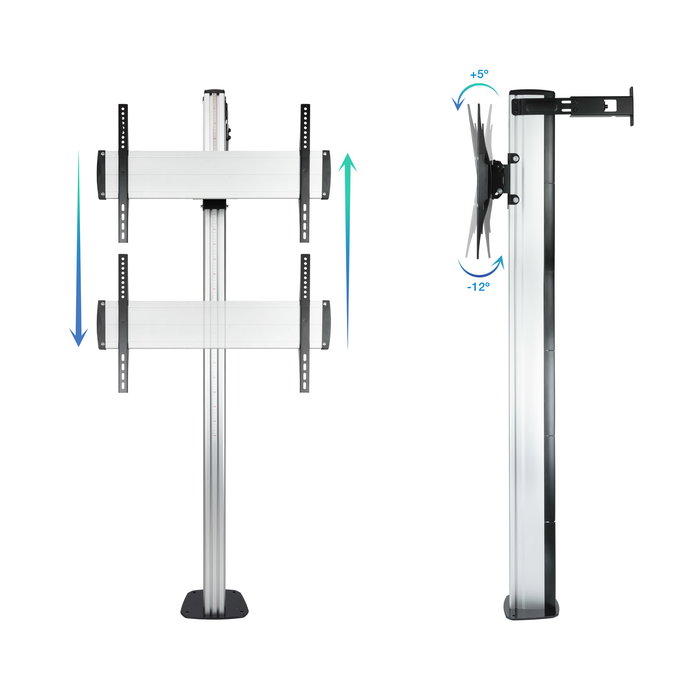 TooQ FS2270M-B Soporte de Suelo para TV de hasta 70" Plata